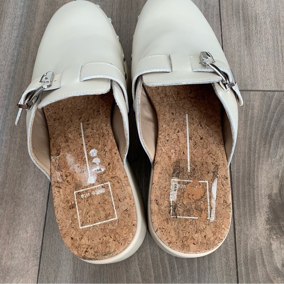 Dolce Vita Yevan platform studded leather clogs mule ivory size 8.5 - Picture 3 of 8